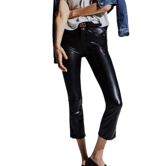 McGuire Denim Pants - McGuire Gainsburg Cropped Bootcut Vegan Leather Pants Black Size 24